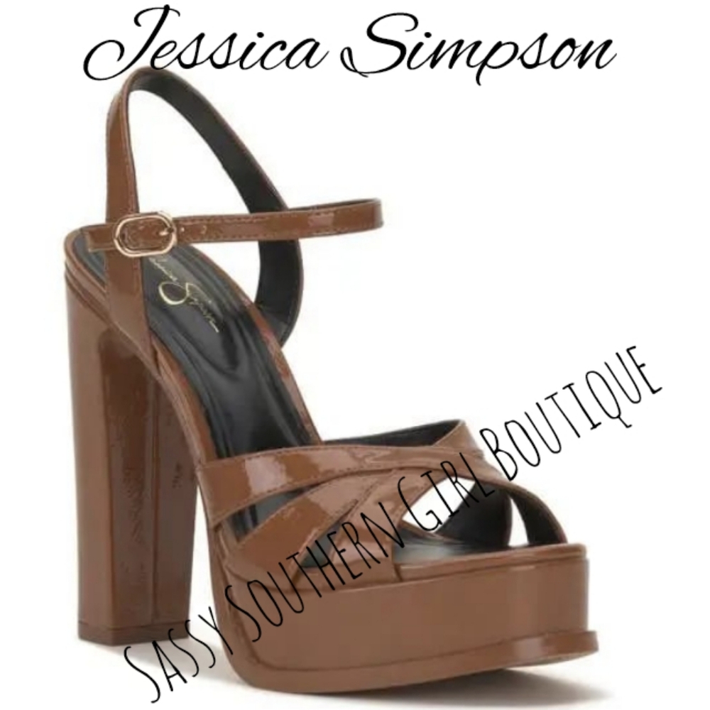 🆕⭐ Jessica Simpson Caramel Brown Platform Sandals